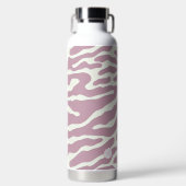 Roze en crème Modern Abstract Golflijnpatroon Waterfles (Voorkant)
