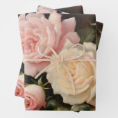 roze en crème Rozen Inpakpapier Vel (In situ)