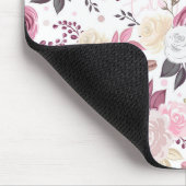 Roze en Crème Rozen Mousepad Muismat (Hoek)