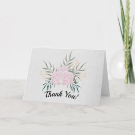 Roze en Crème Rozen op Grijs #1 Trouwkaart Bedankkaart