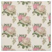  roze en crème Rozen Stof (Swatch)
