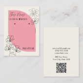 Roze en crème sieraden oorbel display visitekaartje (Voorkant / Achterkant)