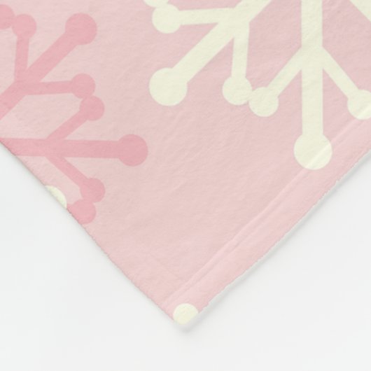 Roze en crème Snowflake Fleece Throw Blanket (Hoek)
