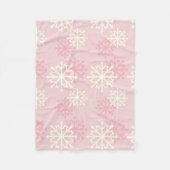 Roze en crème Snowflake Fleece Throw Blanket (Voorkant)