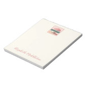 Roze en crème strandstoel en paraplu notitieblok (Linkerzijde)