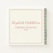 Roze en crème strandstoel en paraplu notitieboek (Achterkant)