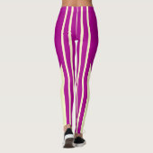 Roze en Crème strepen leggings (Achterkant)