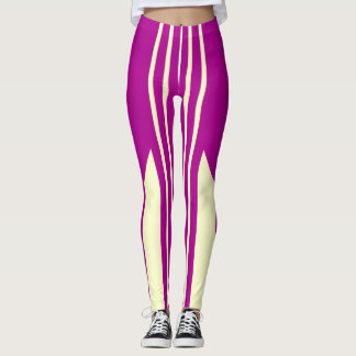 Roze en Crème strepen leggings