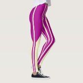 Roze en Crème strepen leggings (Rechts)