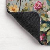   Roze en Crème Tuin Rozen Bloemen Muismat (Hoek)