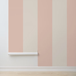 Roze en Crème Vette Streep Behang