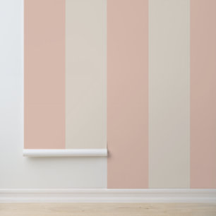 Roze en Crème Vette Streep Behang