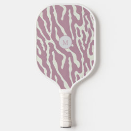 Roze en crèmekleurig Modern Abstract Golflijnpatro Pickleball Paddle
