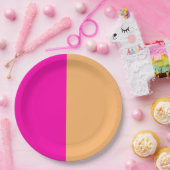 Roze en crèmekleurig Sinaasappel Papieren Bordje (Feest)