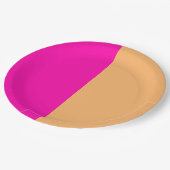 Roze en crèmekleurig Sinaasappel Papieren Bordje (Gekanteld)