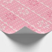 Roze en crèmepatroonpapier cadeaupapier (Hoek)