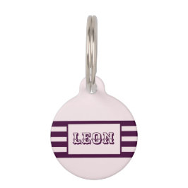 Roze en Crimson Rode Lijn Gepersonaliseerde Marker Huisdierpenning