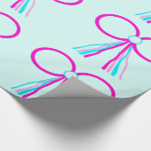 Roze en cyaan strikken inpakpapier (Hoek)