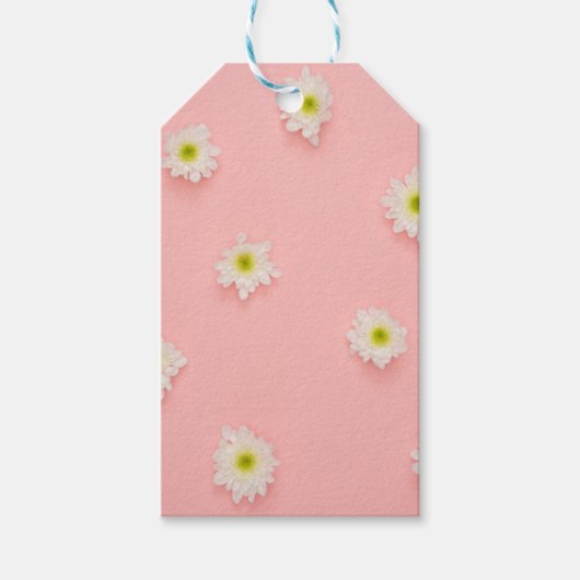  roze en Daisy design Cadeaulabel (Voorkant)