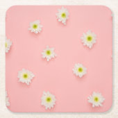 roze en Daisy design Kartonnen Onderzetters (Voorkant)