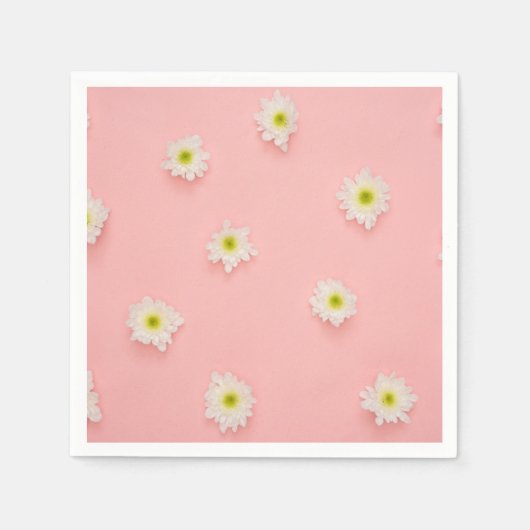  roze en Daisy design Servet (Voorkant)