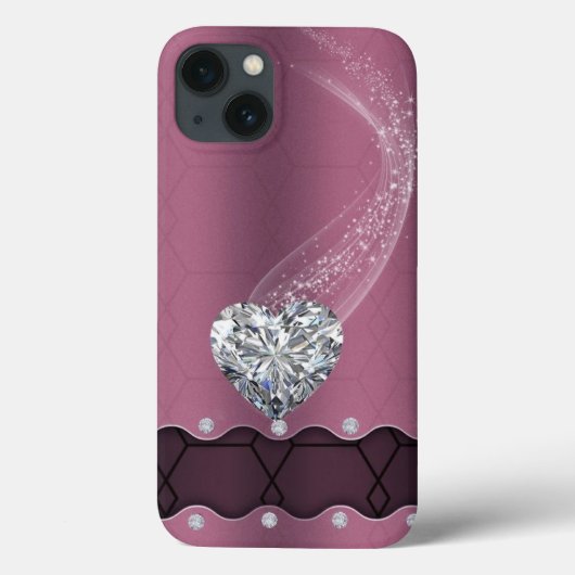 Roze en Diamond Case-Mate iPhone Hoesje (Achterkant)