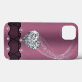 Roze en Diamond Case-Mate iPhone Hoesje (Achterkant (horizontaal))