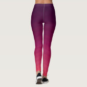 Roze en diepe Paarse ombre-golven Leggings (Achterkant)