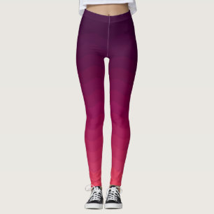 Roze en diepe Paarse ombre-golven Leggings