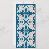 Roze en donkerblauw Floral gedicht Dank u wel! (Achterkant)