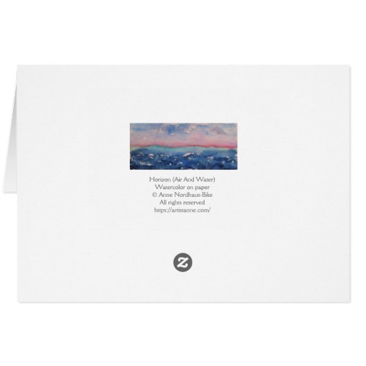 Roze en donkerblauwe Waterverf landschapshorizon (Achterkant Horizontaal)