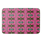Roze en donkergroen Abstract bloemmotief Badmat (Voorkant)
