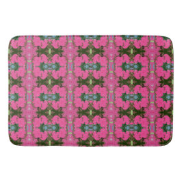 Roze en donkergroen Abstract bloemmotief Badmat