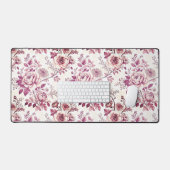 roze en donkerrode bloemen bureaumat (Keyboard & Muis)