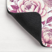 roze en donkerrode bloemen muismat (Hoek)
