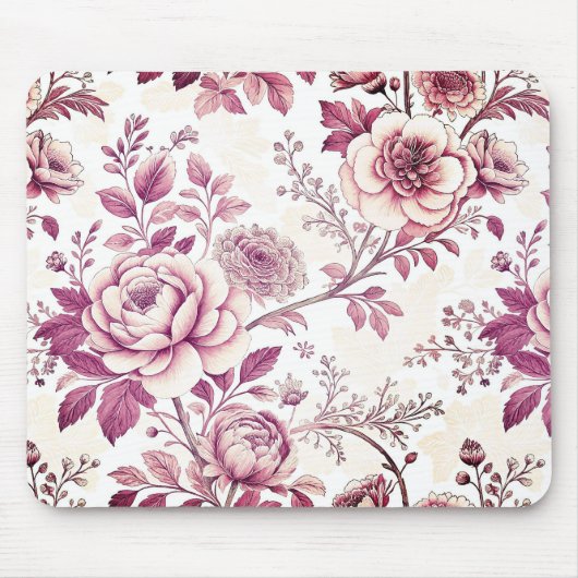 roze en donkerrode bloemen muismat (Voorkant)