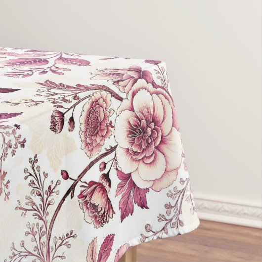 roze en donkerrode bloemen tafelkleed (Voorbeeld)