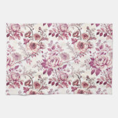 roze en donkerrode bloemen theedoek (Horizontaal)