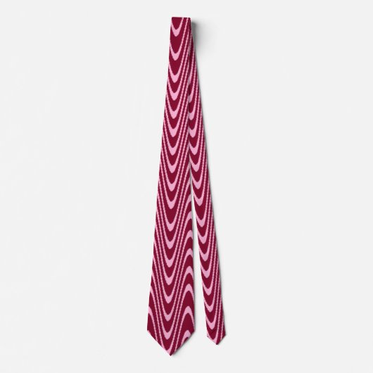 Roze en donkerrode Chevron-stijlontwerp Stropdas (Voorkant)