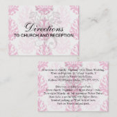 Roze en donkerroze boho chic damask informatiekaartje (Voorkant / Achterkant)