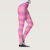 Roze en donkerroze Paarse strepen Leggings (Rechts)