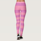 Roze en donkerroze Paarse strepen Leggings (Achterkant)