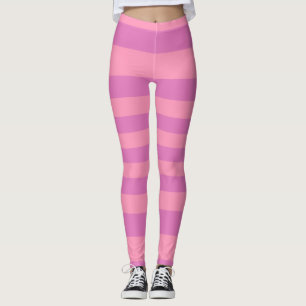 Roze en donkerroze Paarse strepen Leggings