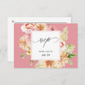 Roze en doornhaai Floral & Greenery w Meal RSVP 2  (Voorkant / Achterkant)