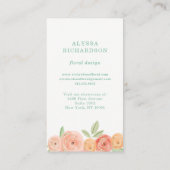 roze en doorschijnende bloemen met goud visitekaartje (Achterkant)