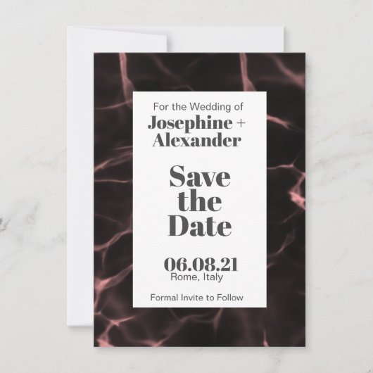 Roze en dubbelzinnig thema save the date (Voorkant)