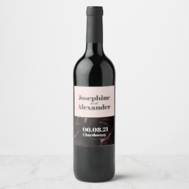 Roze en dubbelzinnig thema wijn etiket