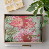 Roze en eend ei blauw bloemenweefsel tissuepapier (Geschenk)