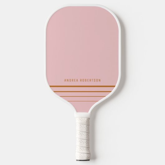 Roze en eenvoudige minimale persoonlijke naam voor pickleball paddle (Voorkant)