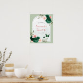 Roze en Emerald Groen Zoet 16 Welkomstbord Poster (Keuken)